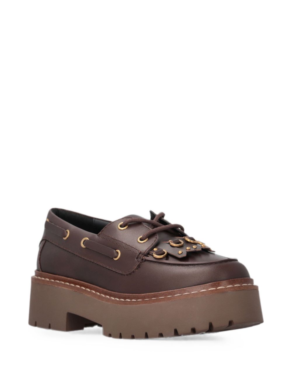 PINKO Mocassini marroni Margaret con frange 