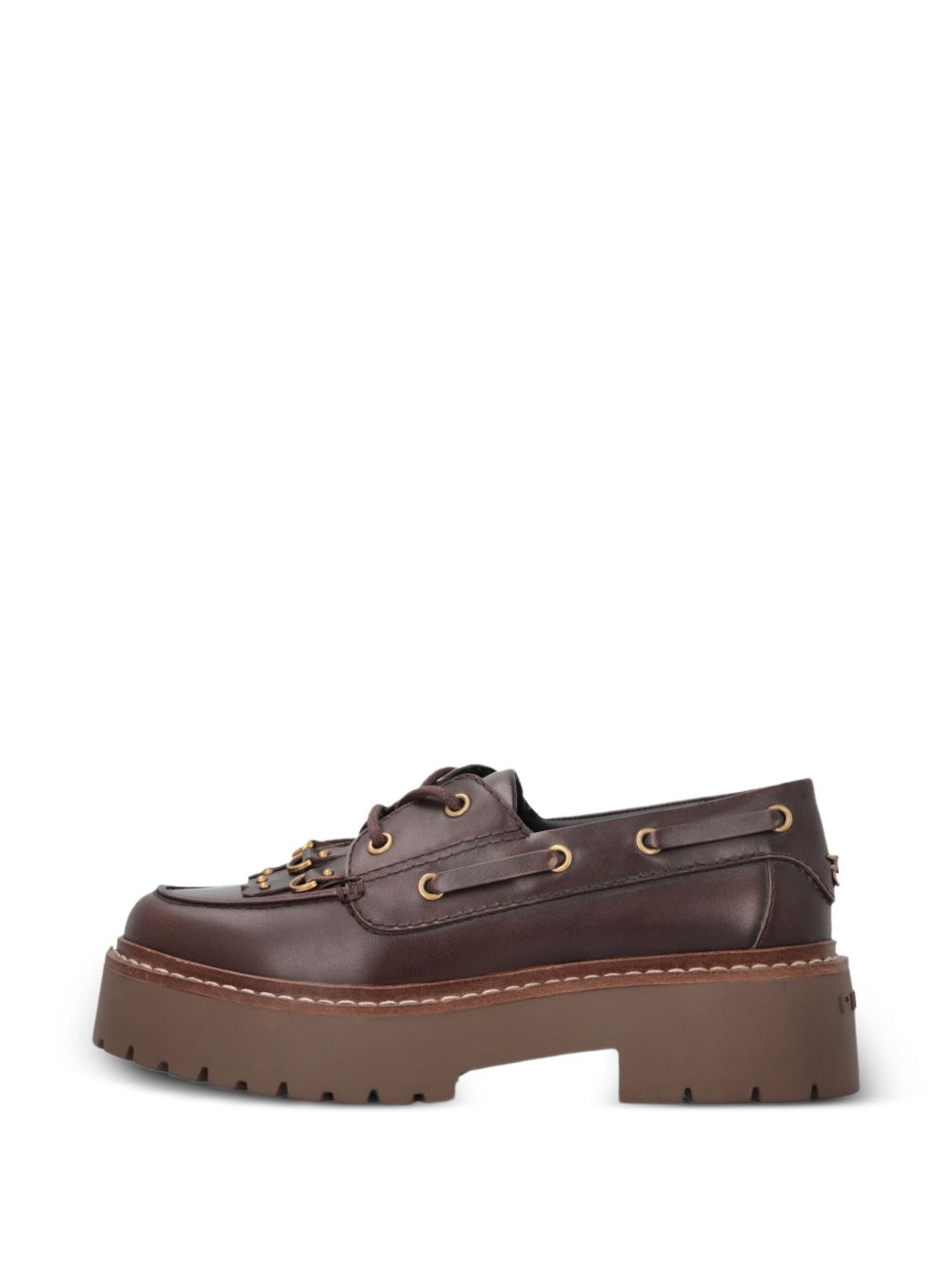 PINKO Mocassini marroni Margaret con frange 