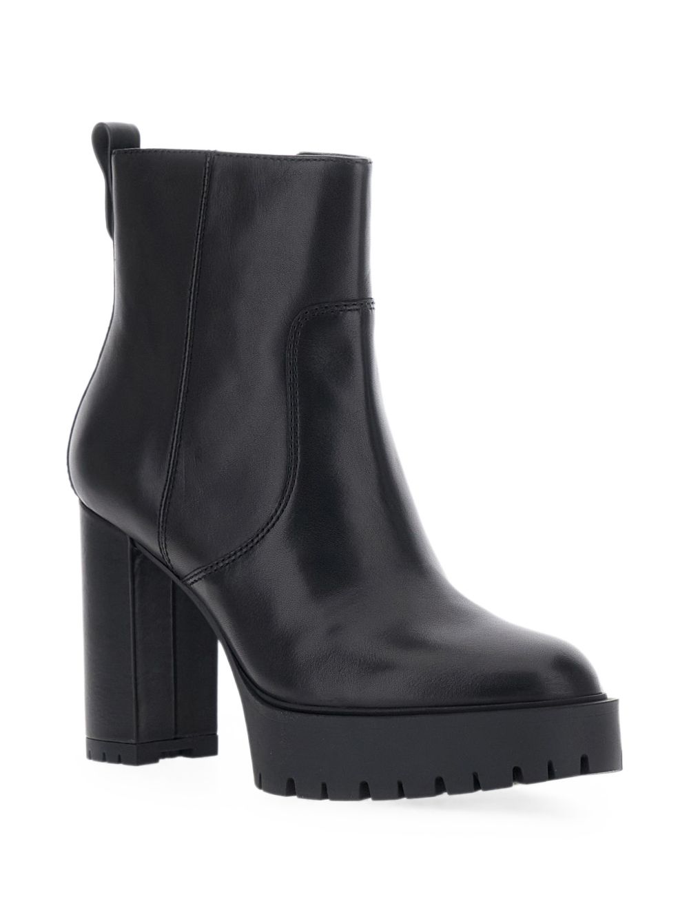 PINKO Stivaletto Clara nero in pelle con tacco e plateau 