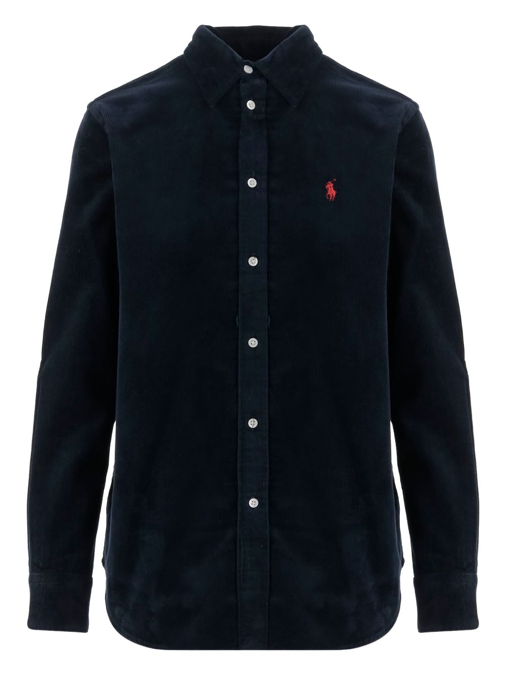 POLO RALPH LAUREN Camicia blu a maniche lunghe in velluto da donna 