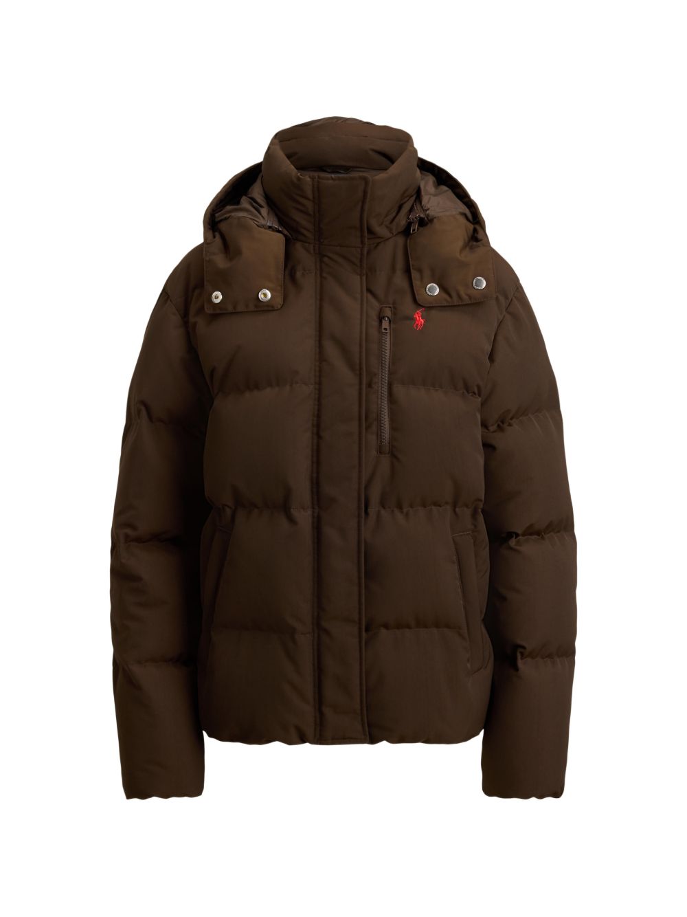 POLO RALPH LAUREN Piumino marrone con cappuccio 