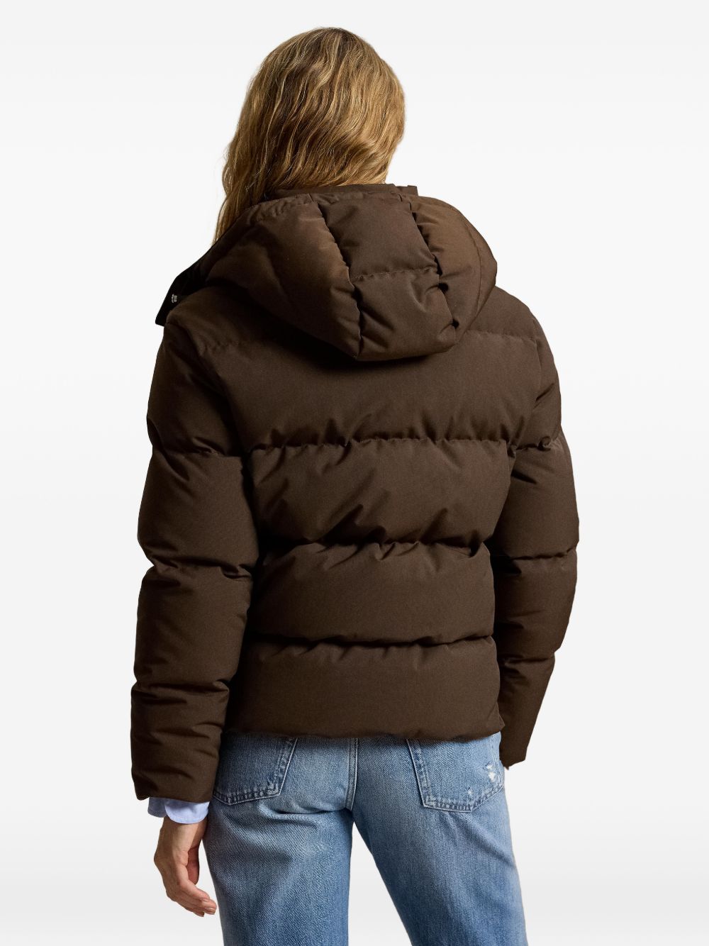 POLO RALPH LAUREN Piumino marrone con cappuccio 