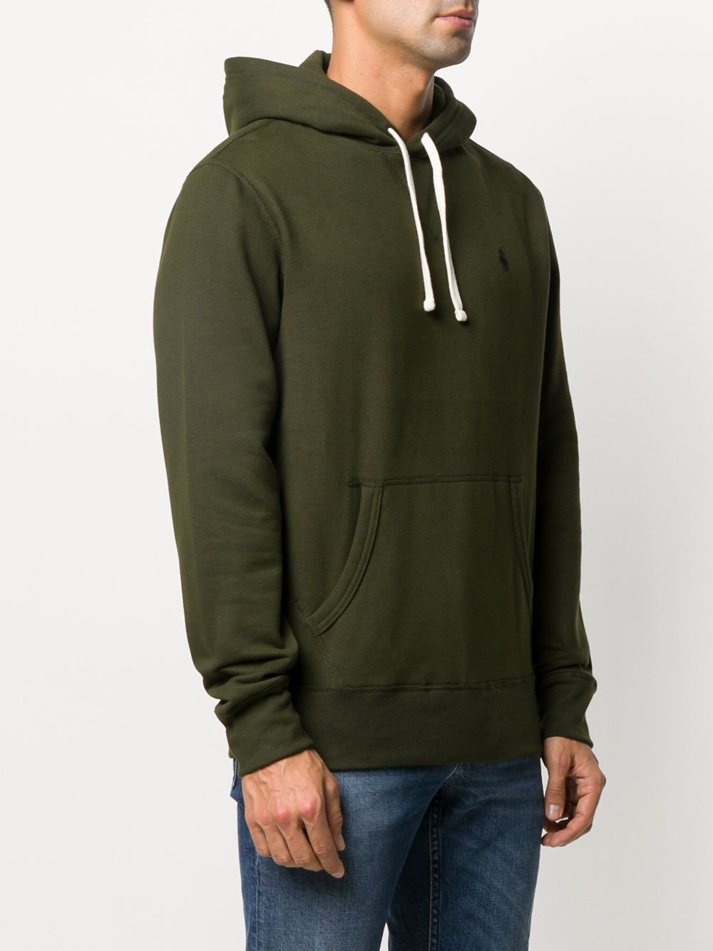 POLO RALPH LAUREN Felpa verde scuro con cappuccio e tasca marsupiale 