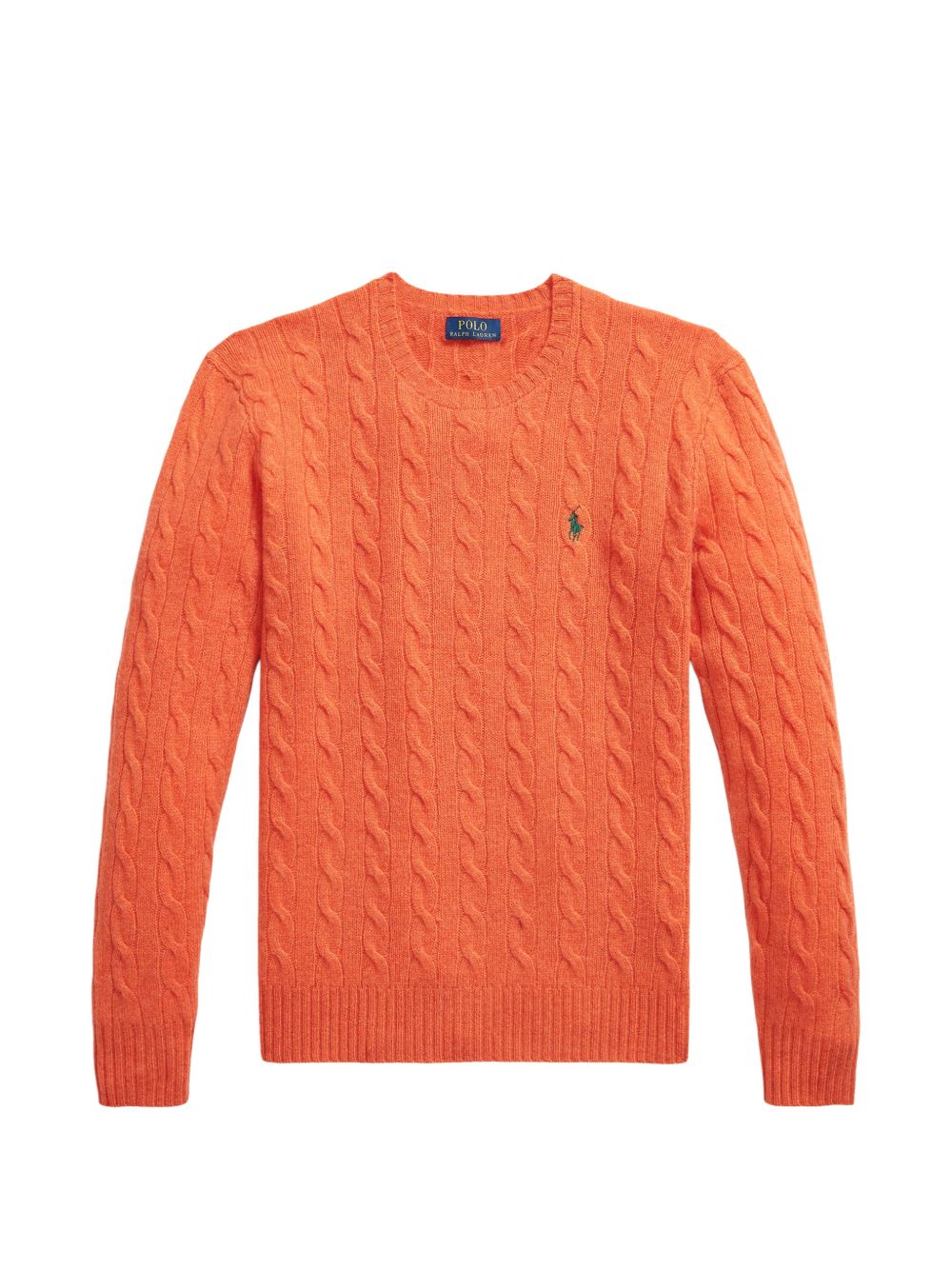 POLO RALPH LAUREN Polo arancione in lana con texture a trama intrecciata fir 