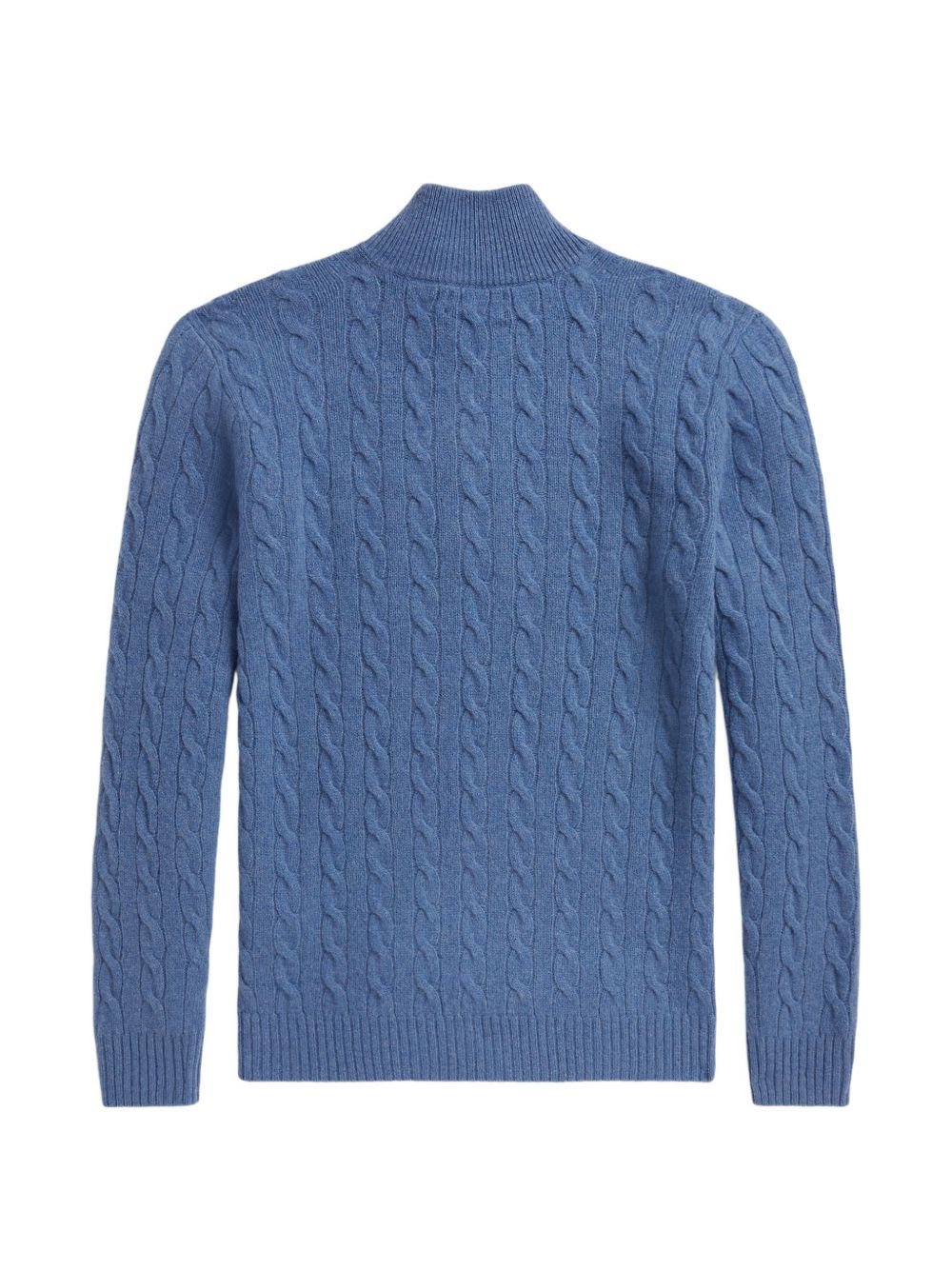 POLO RALPH LAUREN Maglia in lana blu con zip al collo 