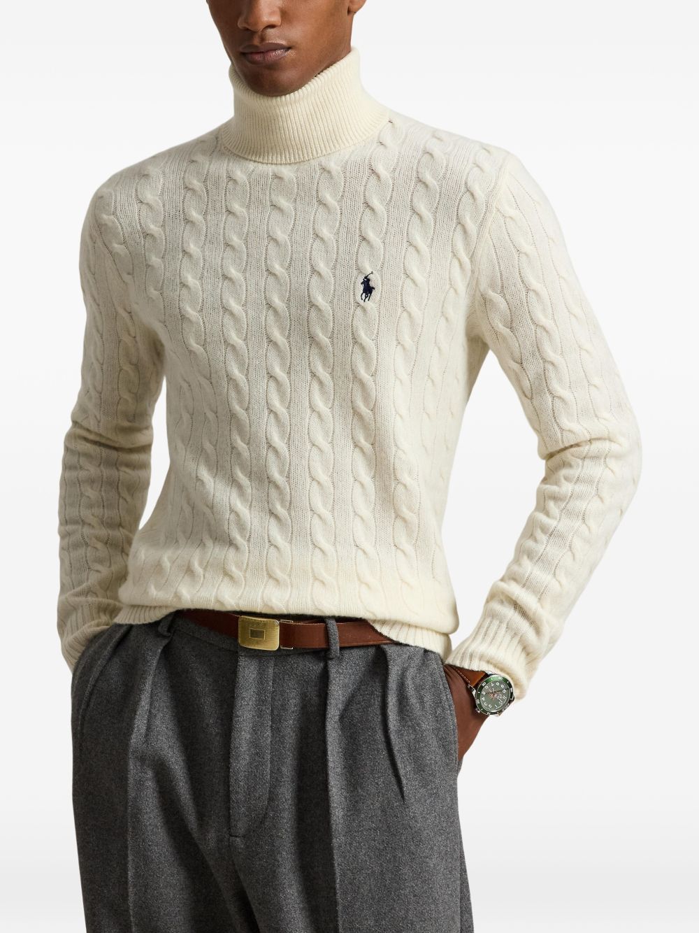 POLO RALPH LAUREN Maglia in lana a collo alto con logo 