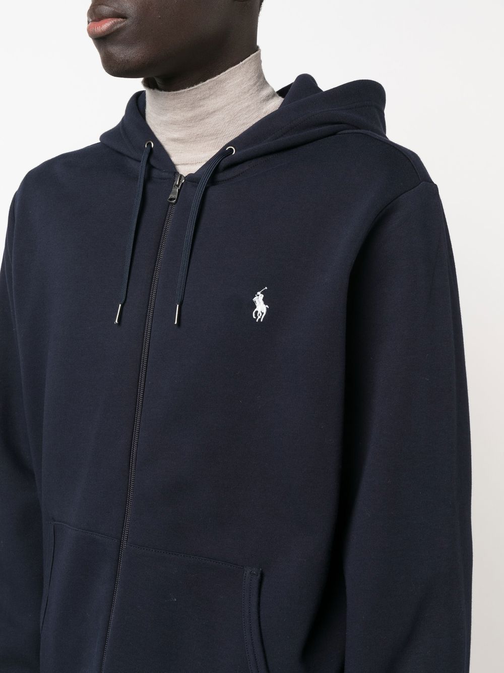 POLO RALPH LAUREN Felpa con cappuccio e zip blu notte 