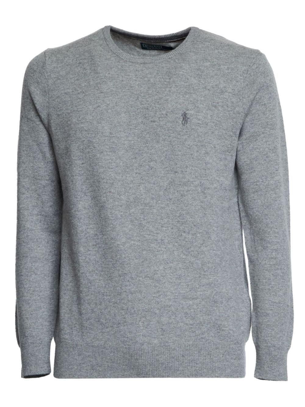 POLO RALPH LAUREN Maglia in lana grigio chiaro con logo 