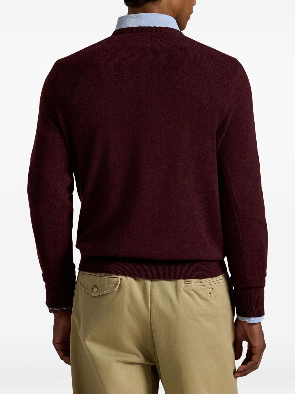 POLO RALPH LAUREN Maglia in lana bordeaux con logo 