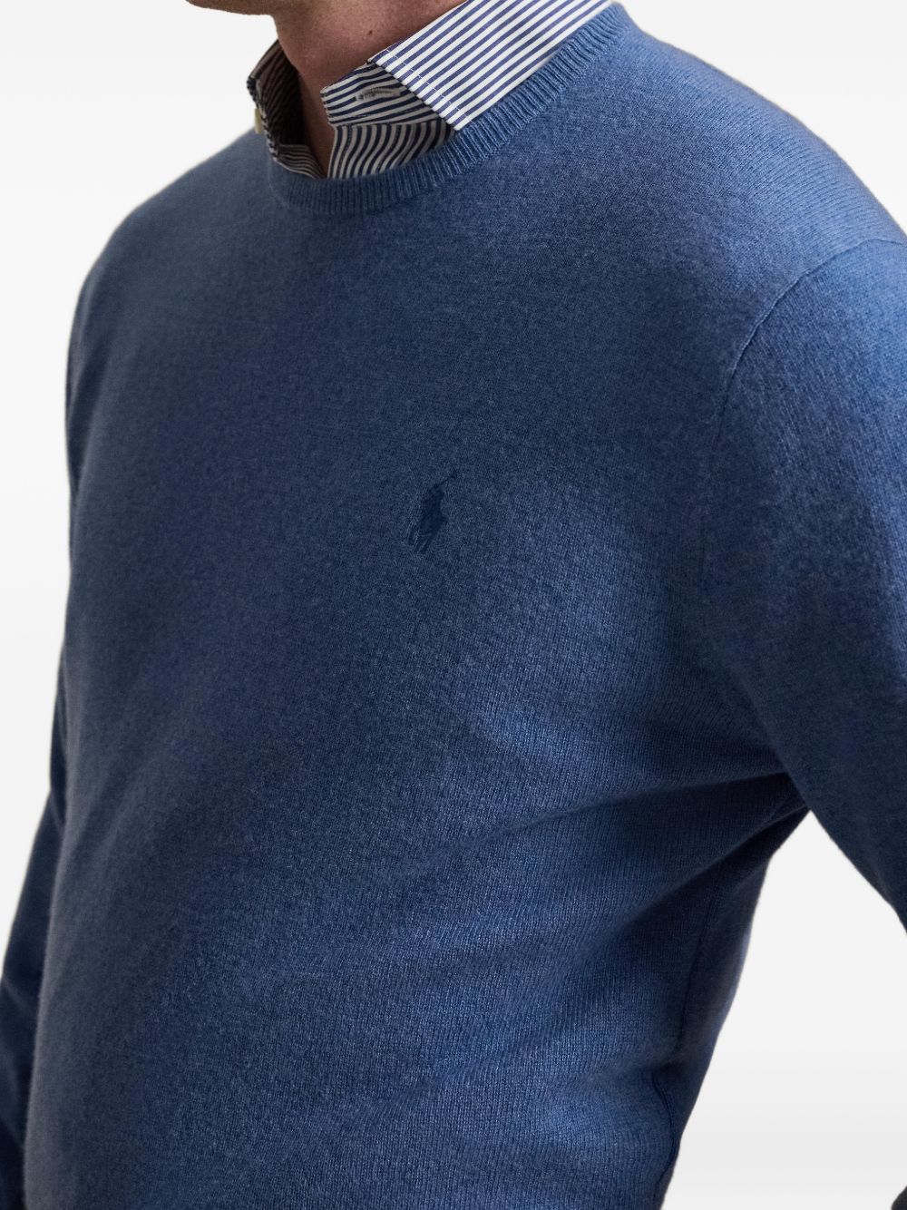 POLO RALPH LAUREN Maglia in lana azzurra con logo 