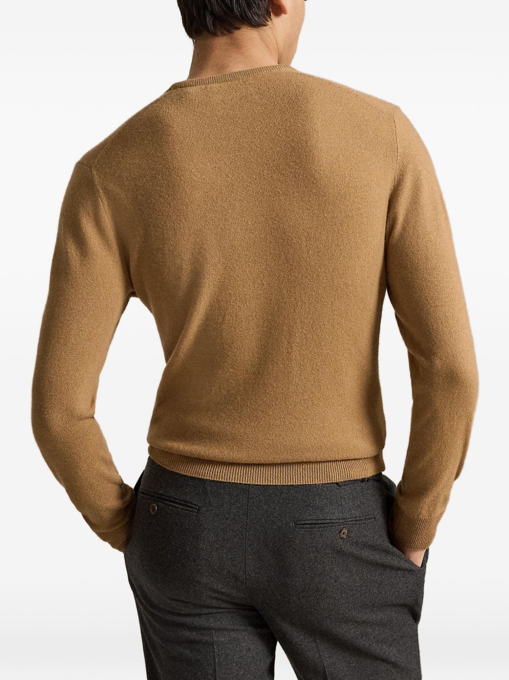 POLO RALPH LAUREN Maglia in lana color cammello con logo 