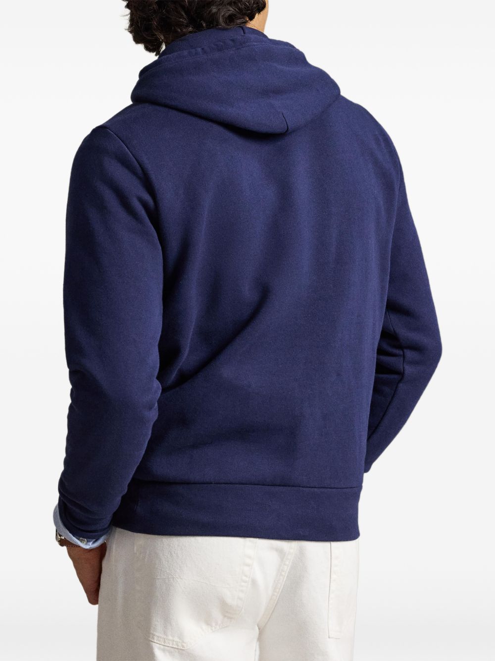 POLO RALPH LAUREN Felpa blu con cappuccio e tasca frontale marsupiale 