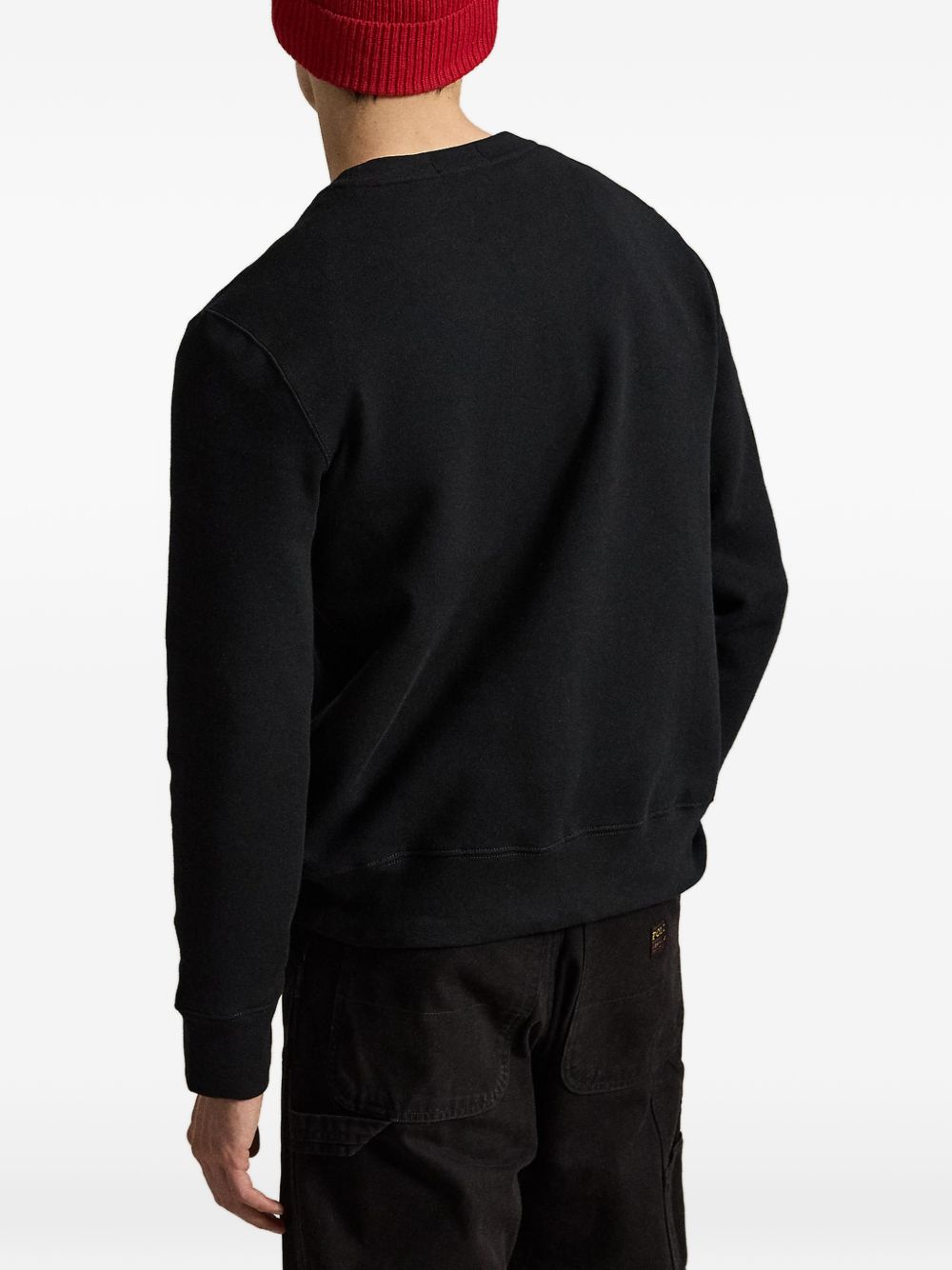 POLO RALPH LAUREN Felpa Polo Bear nera girocollo firmata 