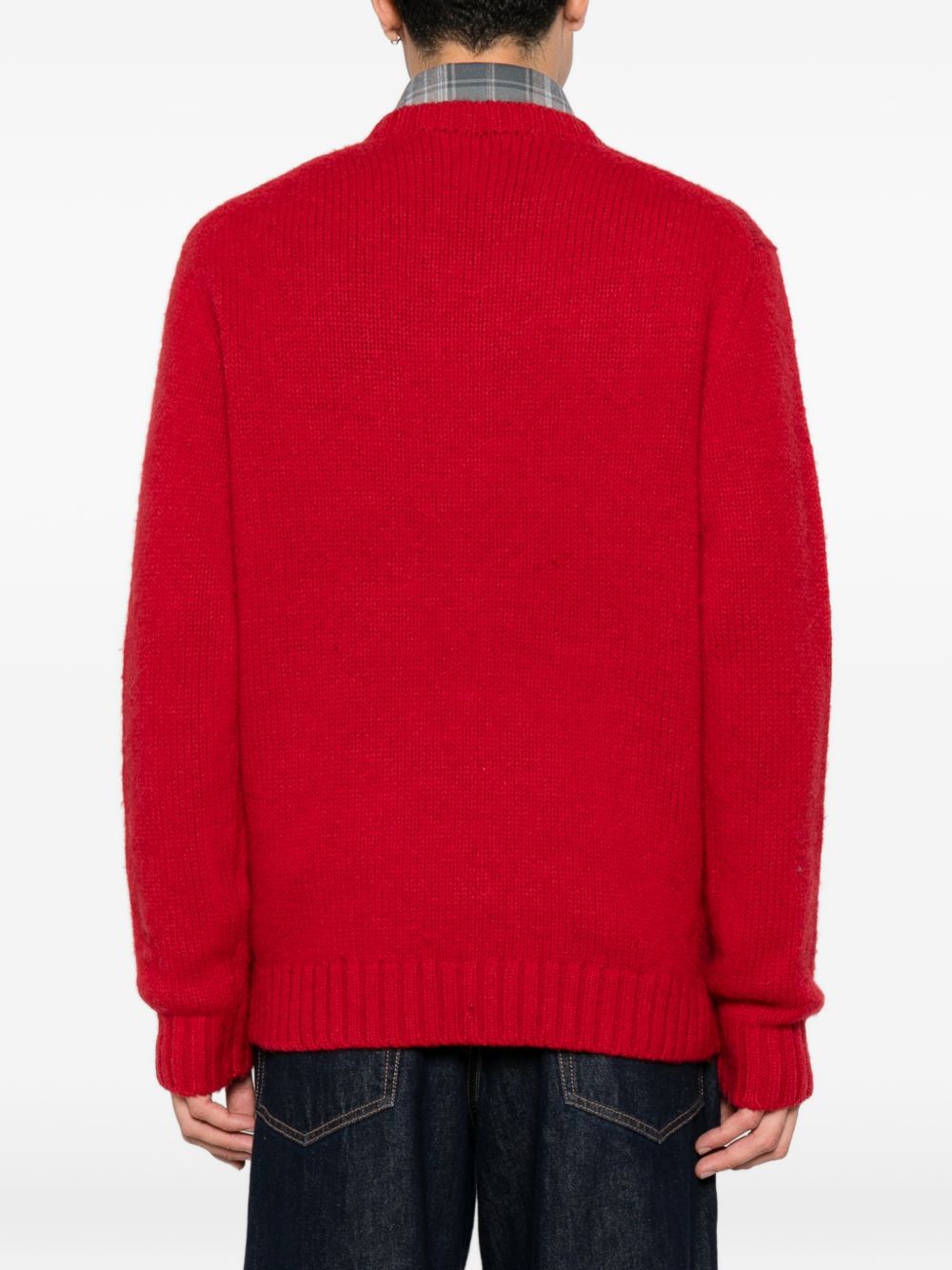 POLO RALPH LAUREN Maglia in lana rossa con Sir Bear ricamato 