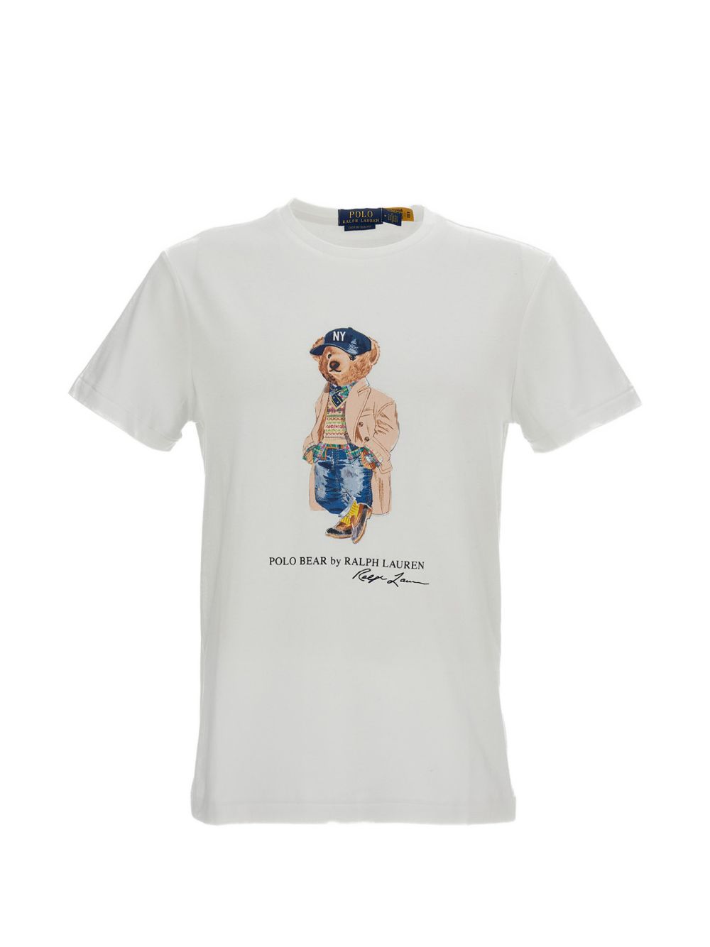 POLO RALPH LAUREN T-shirt bianca in cotone con Polo Bear 