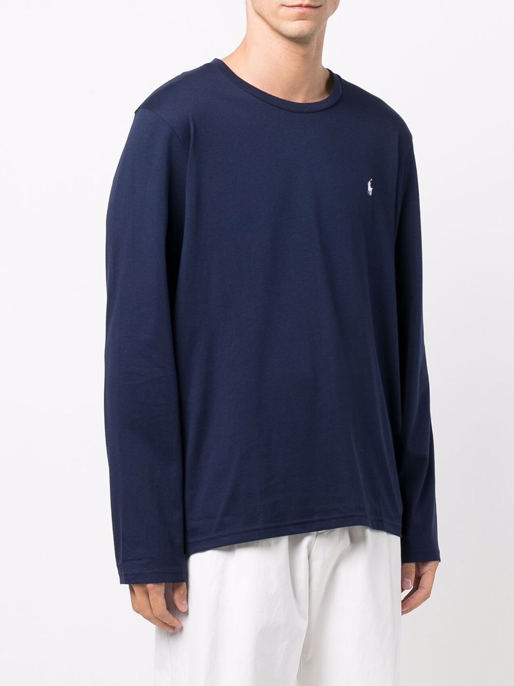 POLO RALPH LAUREN Maglietta intima da uomo in cotone blu con logo 