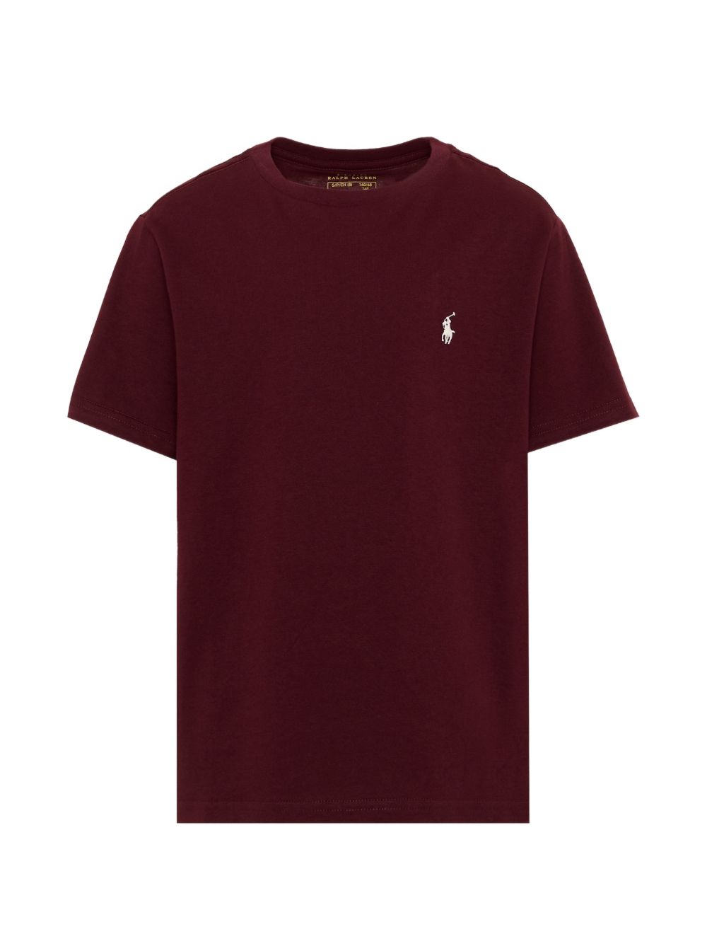 POLO RALPH LAUREN T-shirt bordeaux a maniche corte con logo sul petto 