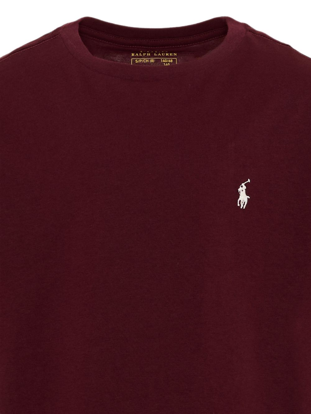 POLO RALPH LAUREN T-shirt bordeaux a maniche corte con logo sul petto 