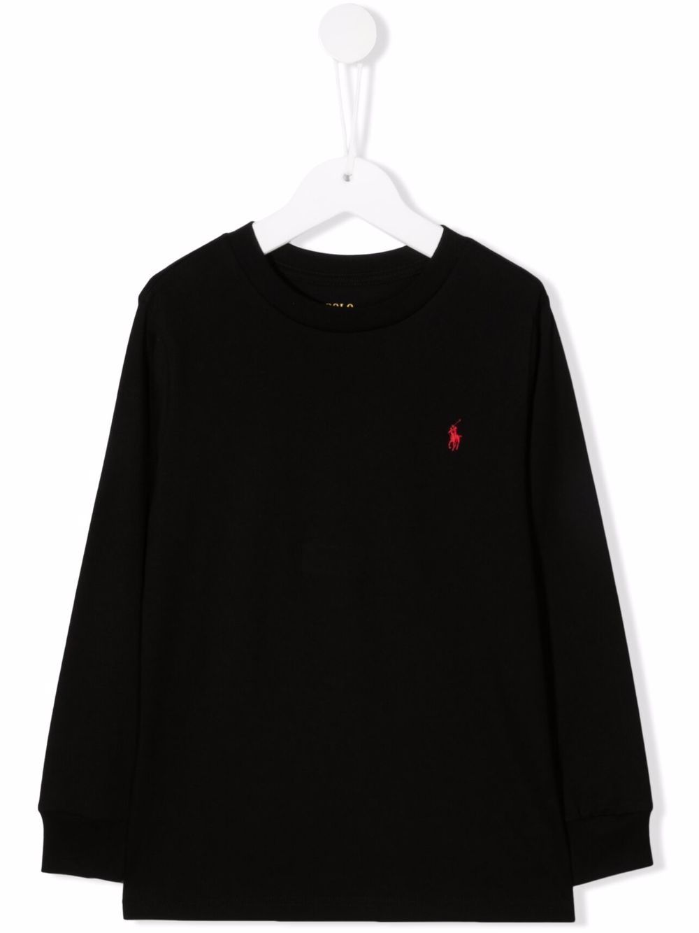 POLO RALPH LAUREN T-shirt blu a maniche lunghe con logo 
