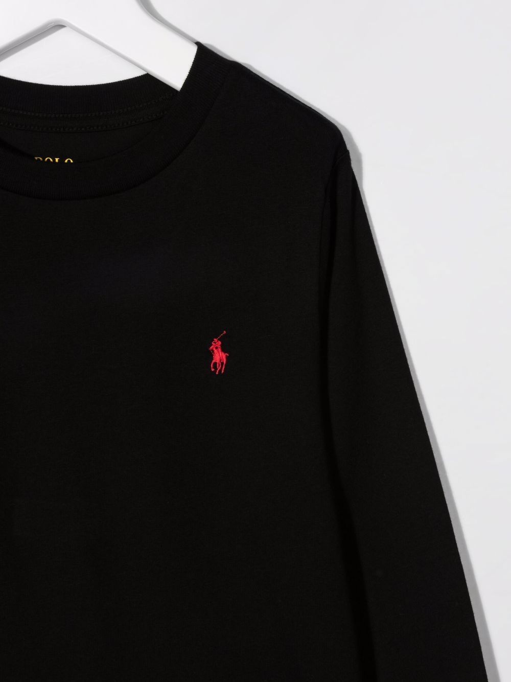POLO RALPH LAUREN T-shirt blu a maniche lunghe con logo 