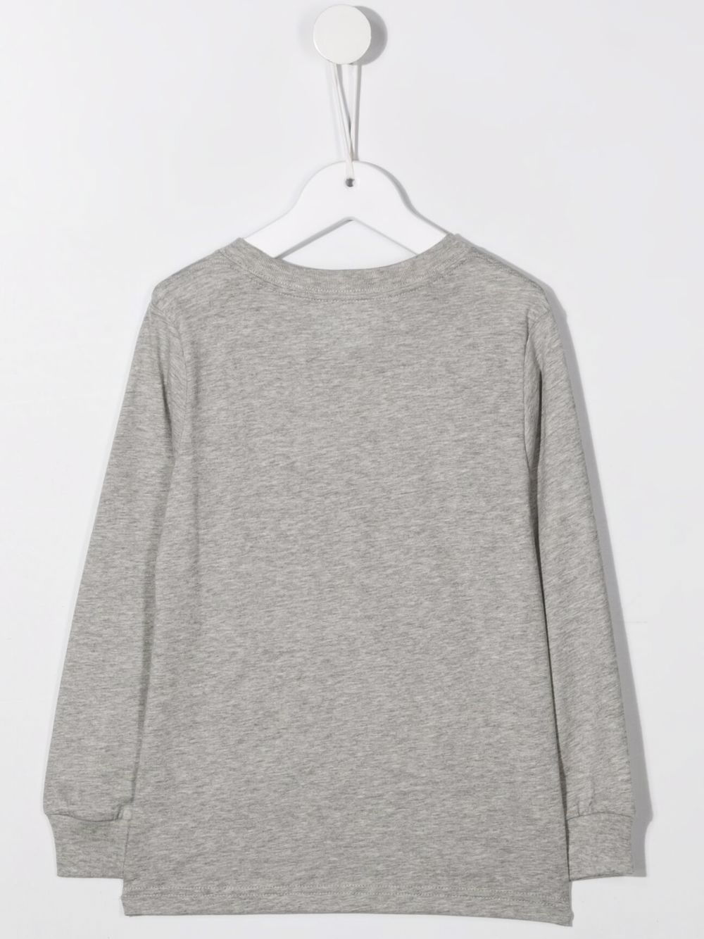 POLO RALPH LAUREN T-shirt grigia a maniche lunghe con logo ricamato 