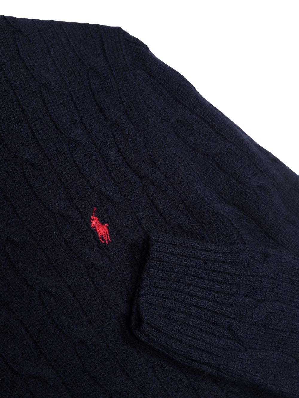 POLO RALPH LAUREN Maglia girocollo blu notte in lana a maniche lunghe 
