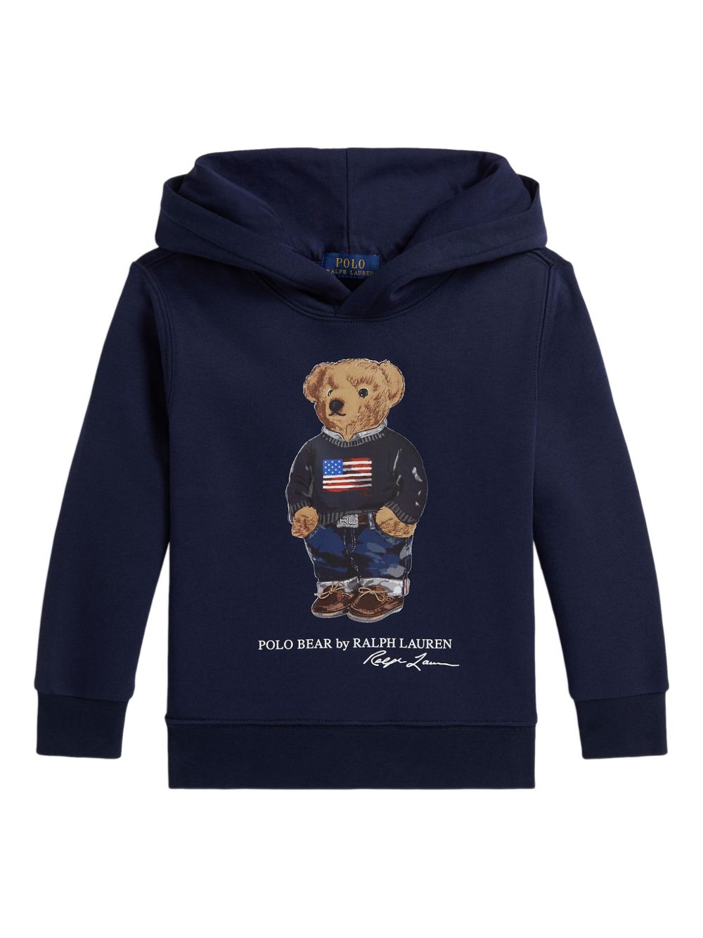 POLO RALPH LAUREN Felpa con cappuccio blu navy con stampa 
