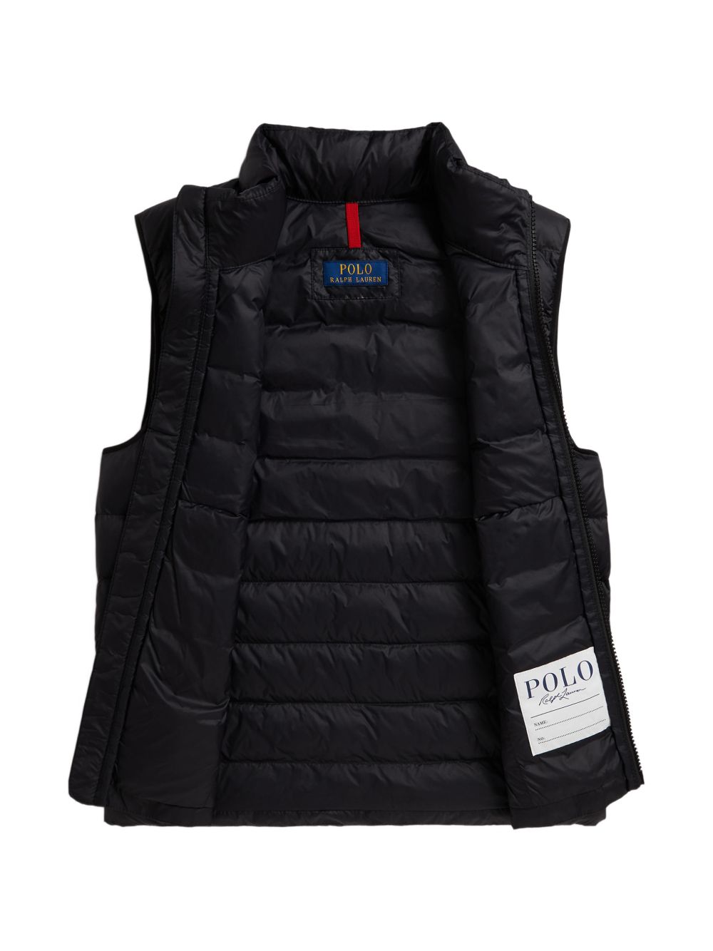 POLO RALPH LAUREN Gilet nero trapuntato con tasche e logo 