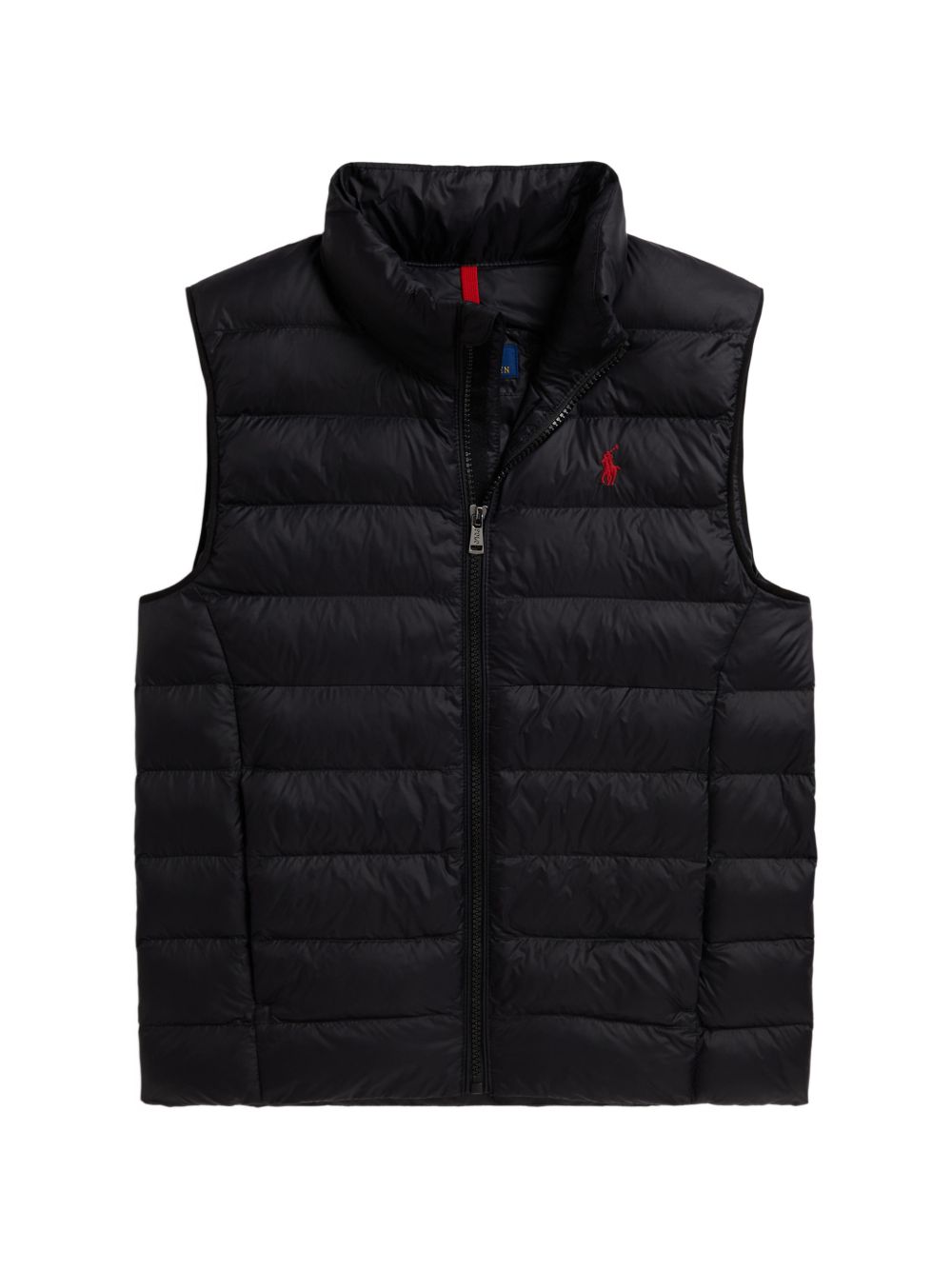 POLO RALPH LAUREN Gilet nero trapuntato con tasche e logo 