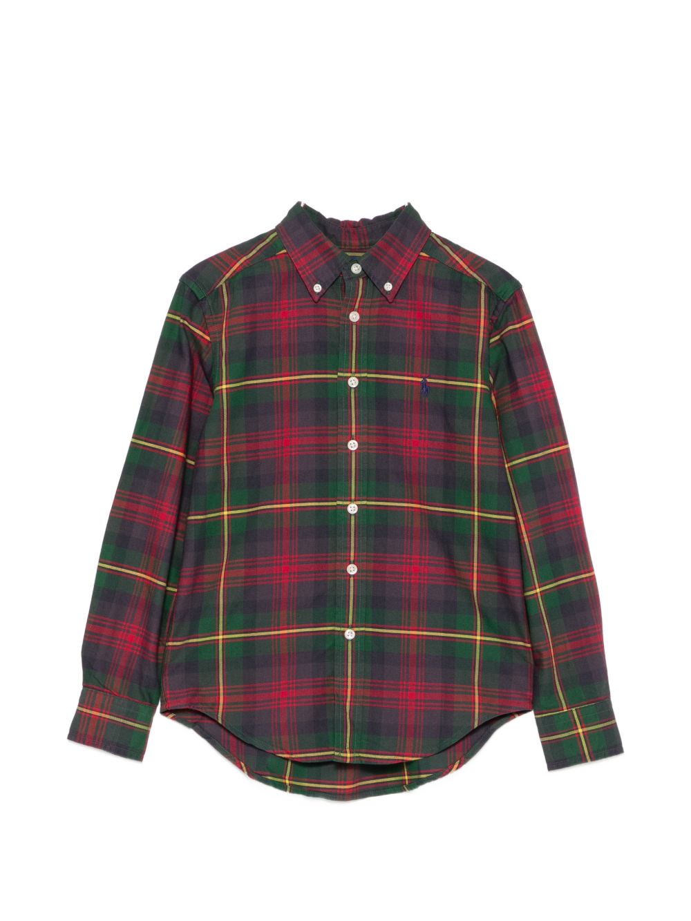 POLO RALPH LAUREN Camicia in cotone a quadri scozzesi rossi e verdi 