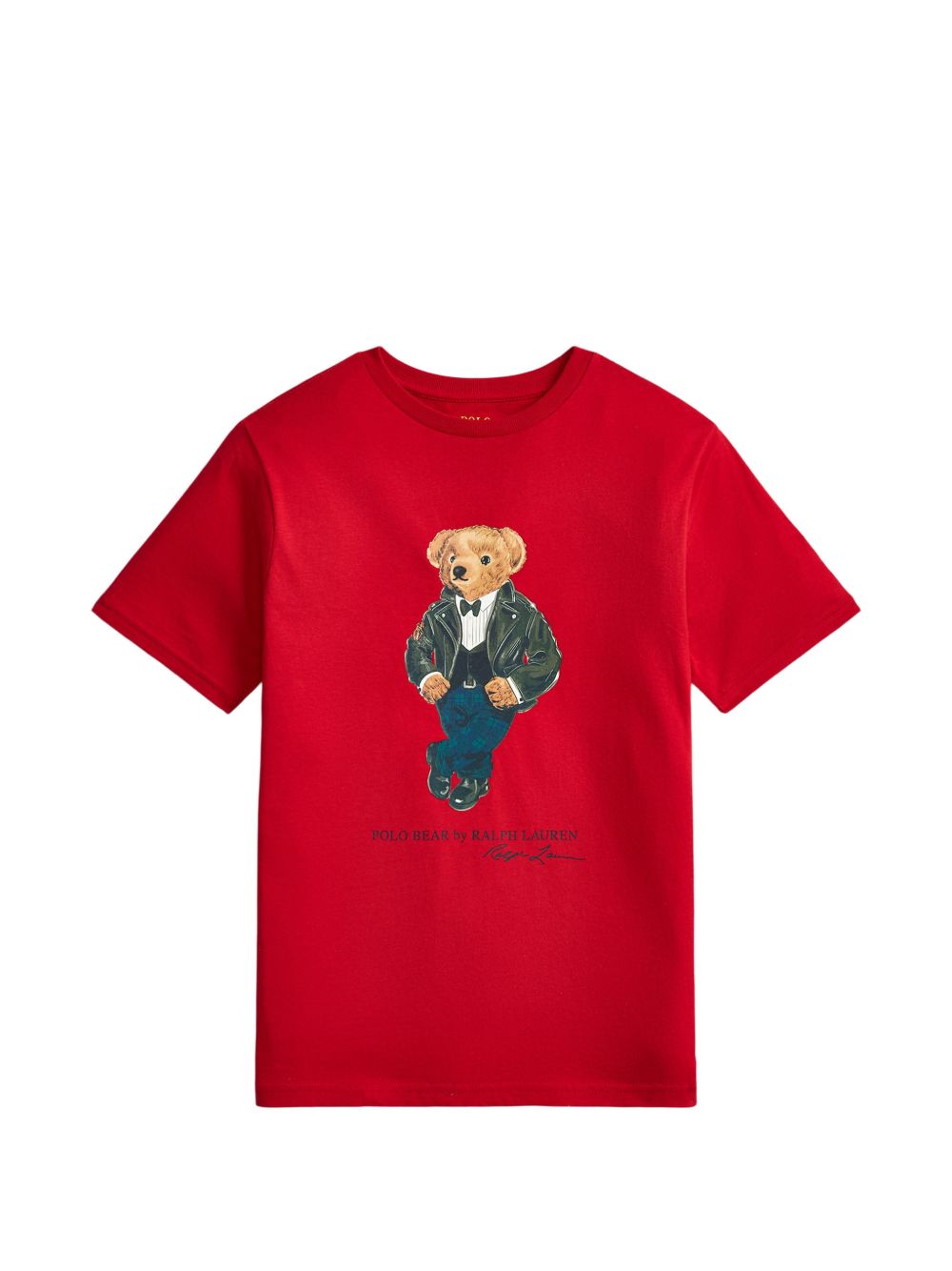 POLO RALPH LAUREN T-shirt Polo Bear rossa a maniche corte in coton 