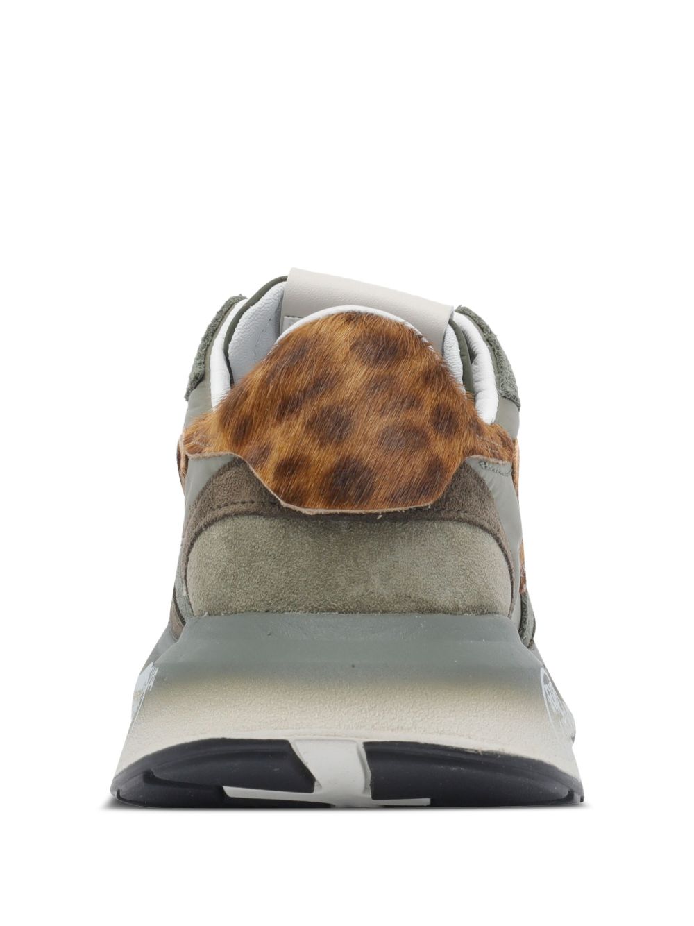 PREMIATA Sneakers in Tessuto e Suede Verde Salvia e Oliva con Dettagli Animalier 