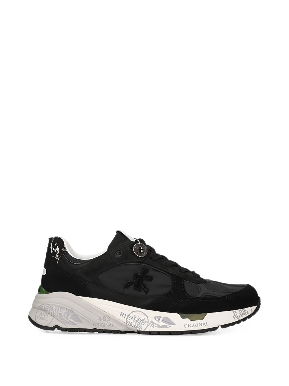 PREMIATA Sneakers Mased nere con dettagli in pelle scamosciata 