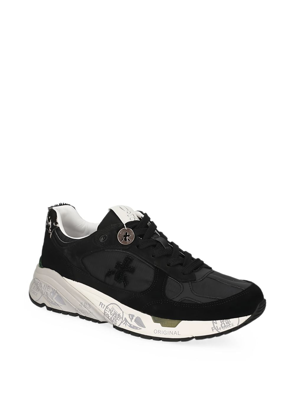 PREMIATA Sneakers Mased nere con dettagli in pelle scamosciata 