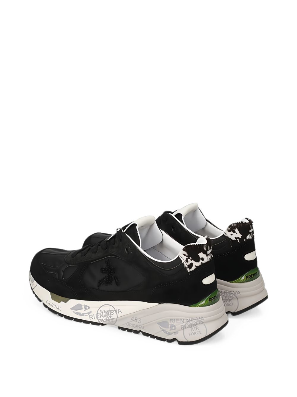 PREMIATA Sneakers Mased nere con dettagli in pelle scamosciata 