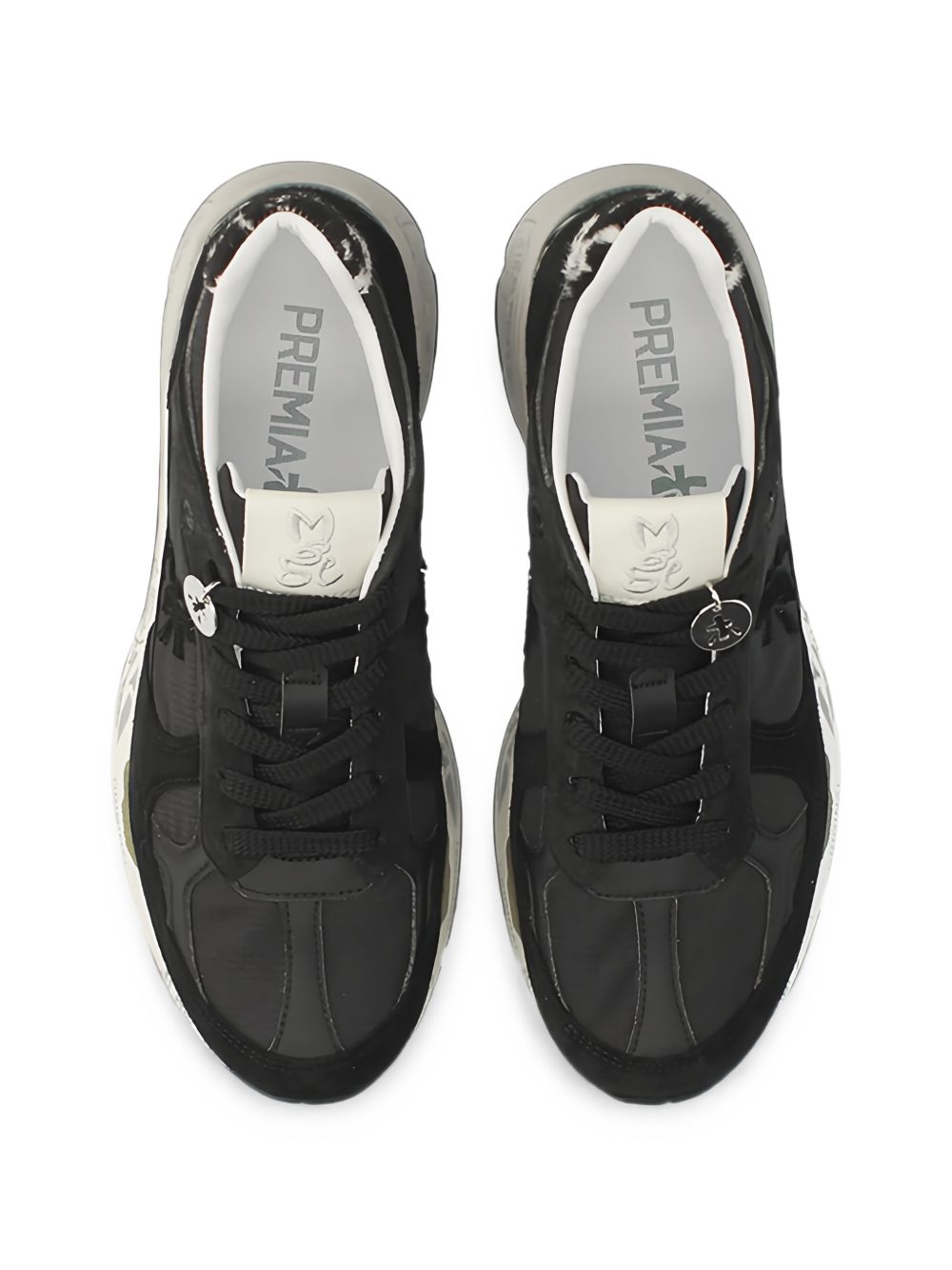 PREMIATA Sneakers Mased nere con dettagli in pelle scamosciata 