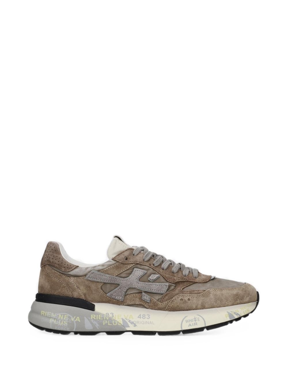 PREMIATA Sneakers marroni in suede con dettagli e logo grigio 