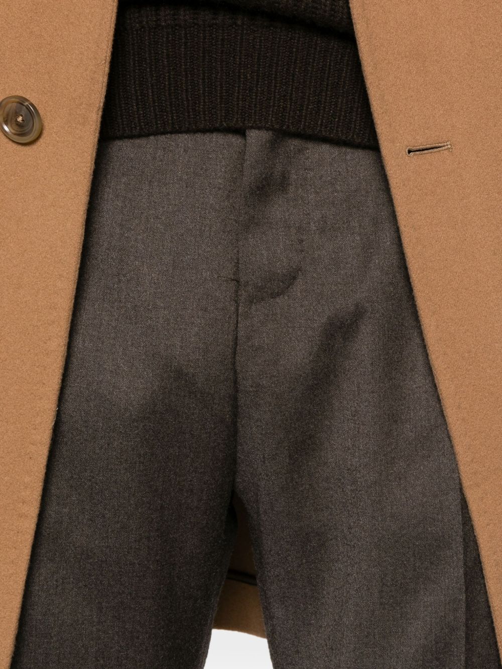 PT TORINO Pantalone casual elegante marrone in lana con pinces 