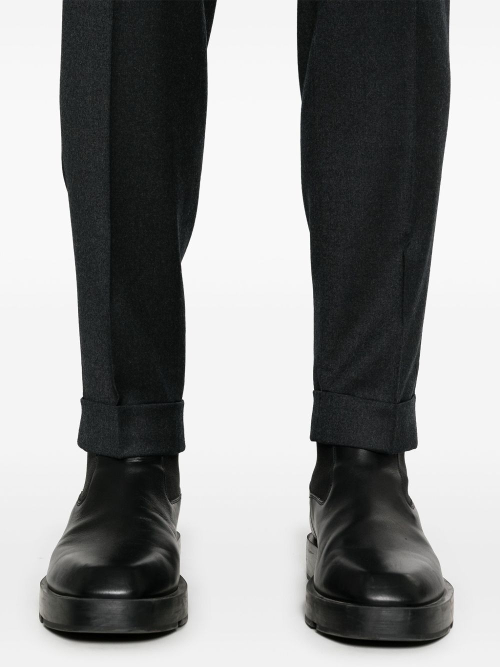 PT TORINO Pantalone elegante grigio antracite in lana con pinces firm 