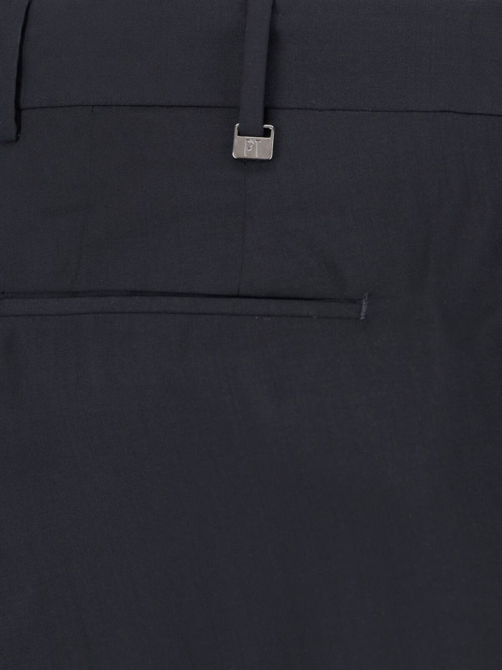 PT TORINO Pantalone casual elegante nero in misto cotone e lana 