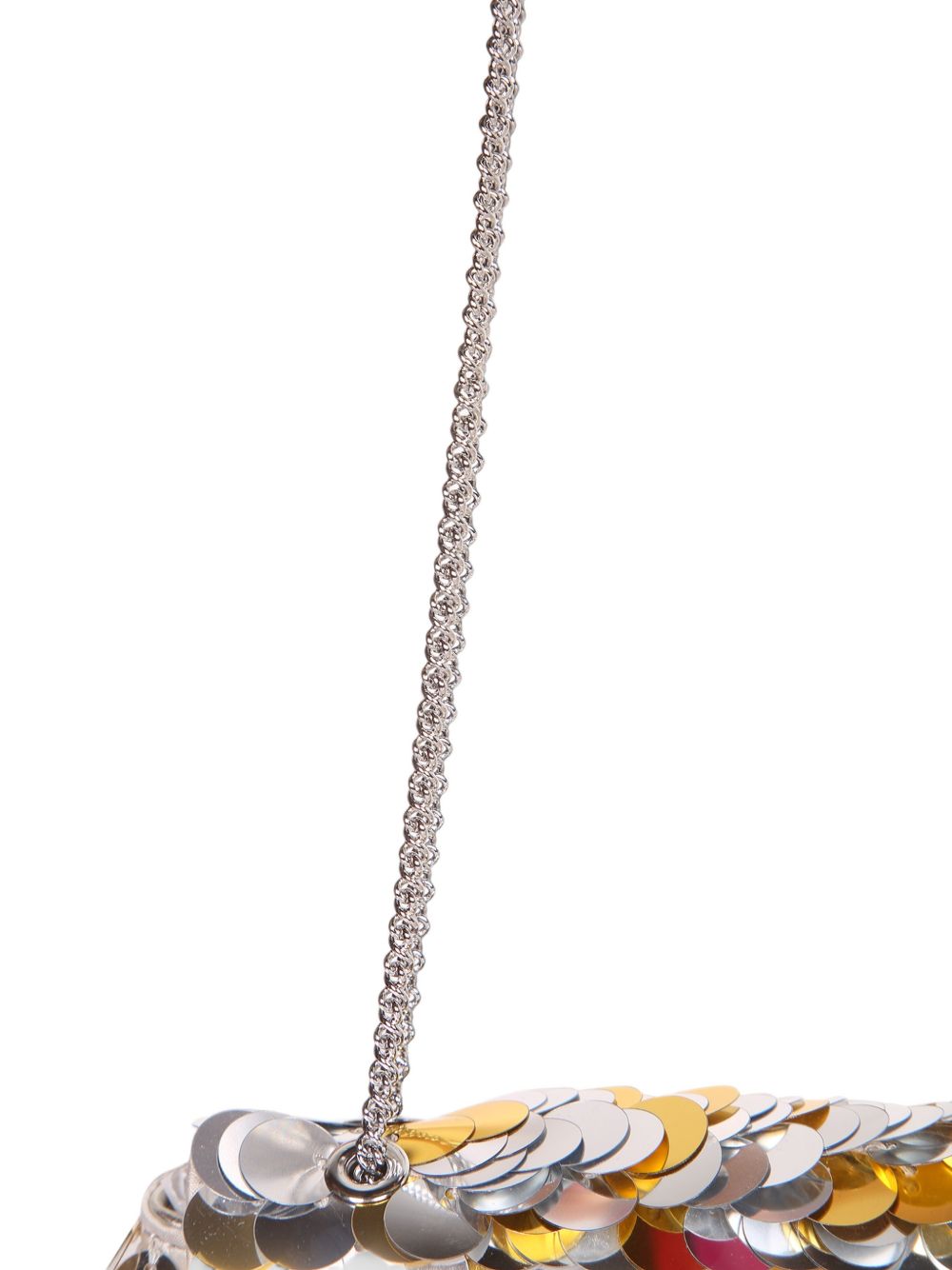 RABANNE Borsa a mano in pelle con finitura metallizzata oro e argento 