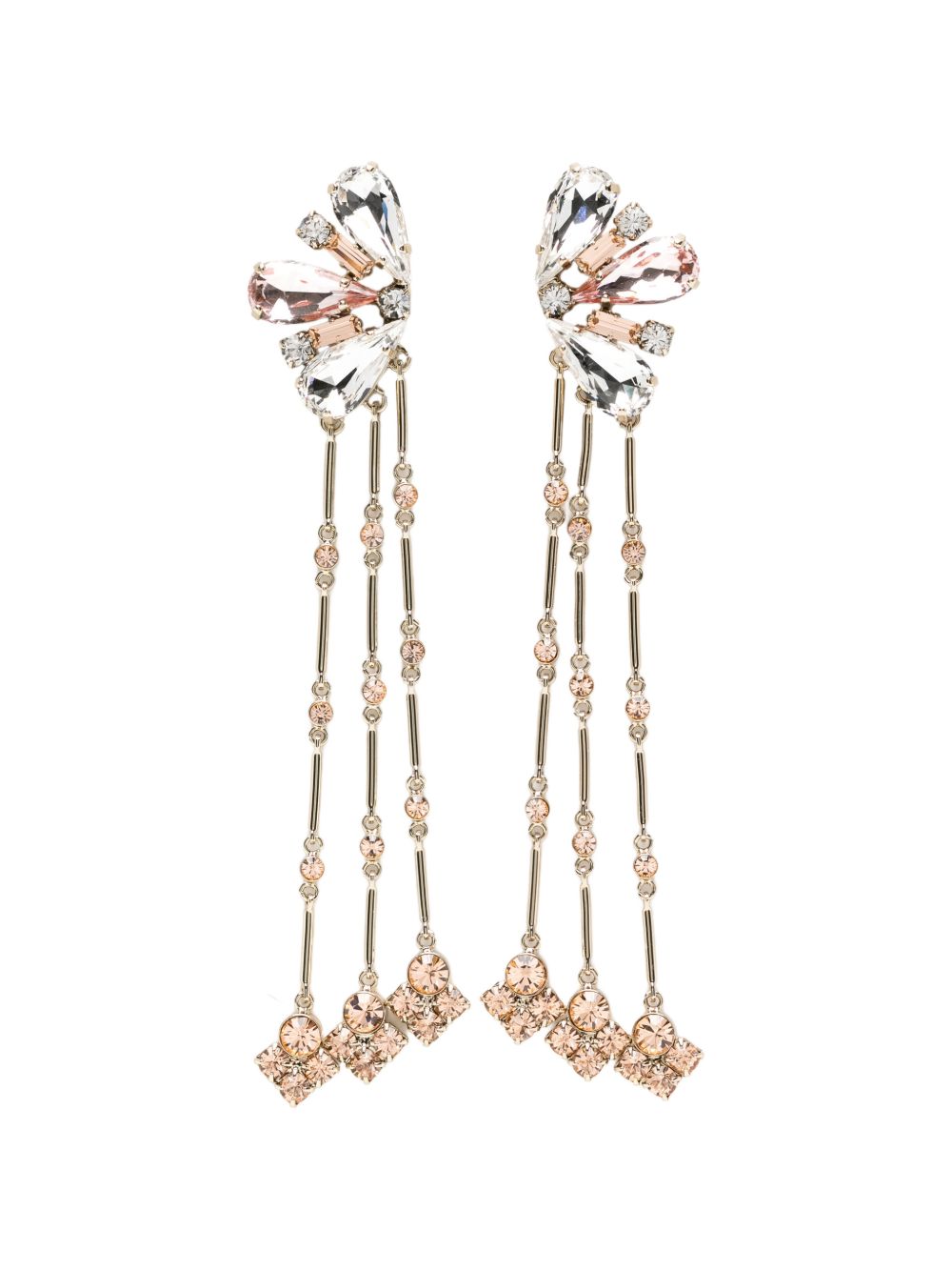 RABANNE Rabanne Orecchini Strass Oro Chiaro e Rosa 