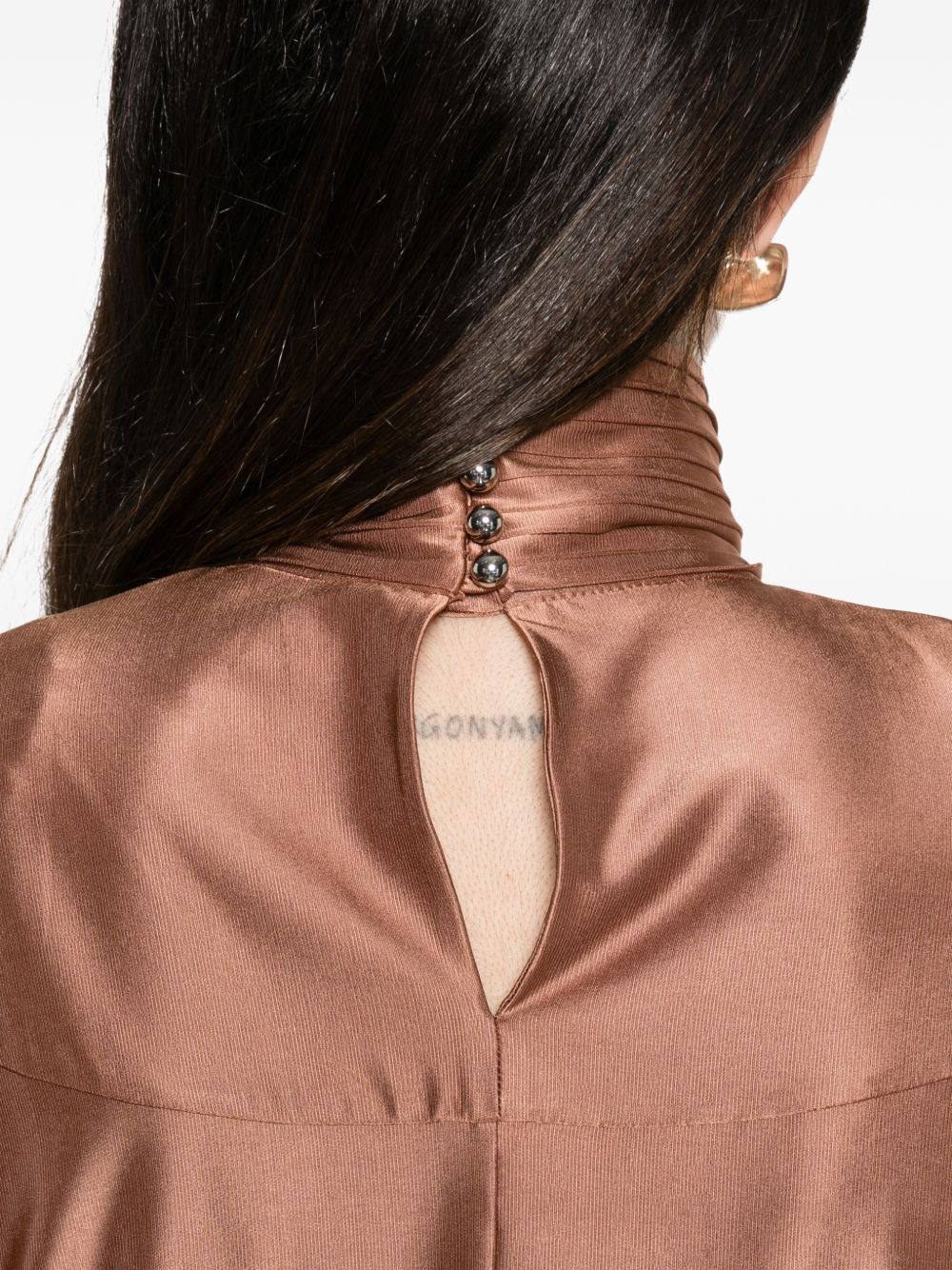 RABANNE Top satinato a maniche corte 
