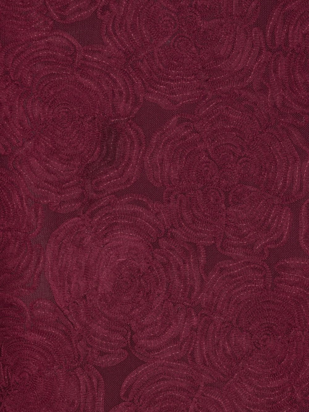 ROTATE Abito midi con ricamo floreale bordeaux 