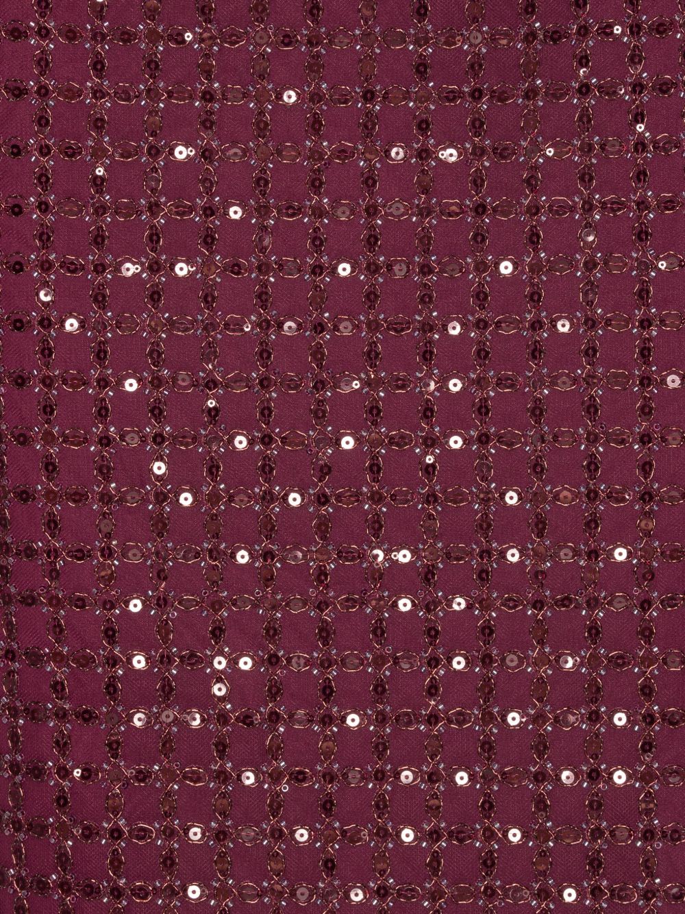 ROTATE Abito lungo con perline in tessuto riciclato bordeaux 
