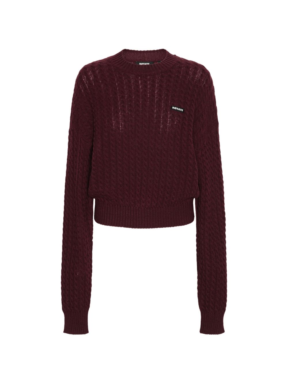 ROTATE Maglione bordeaux con lavorazione a trecce 