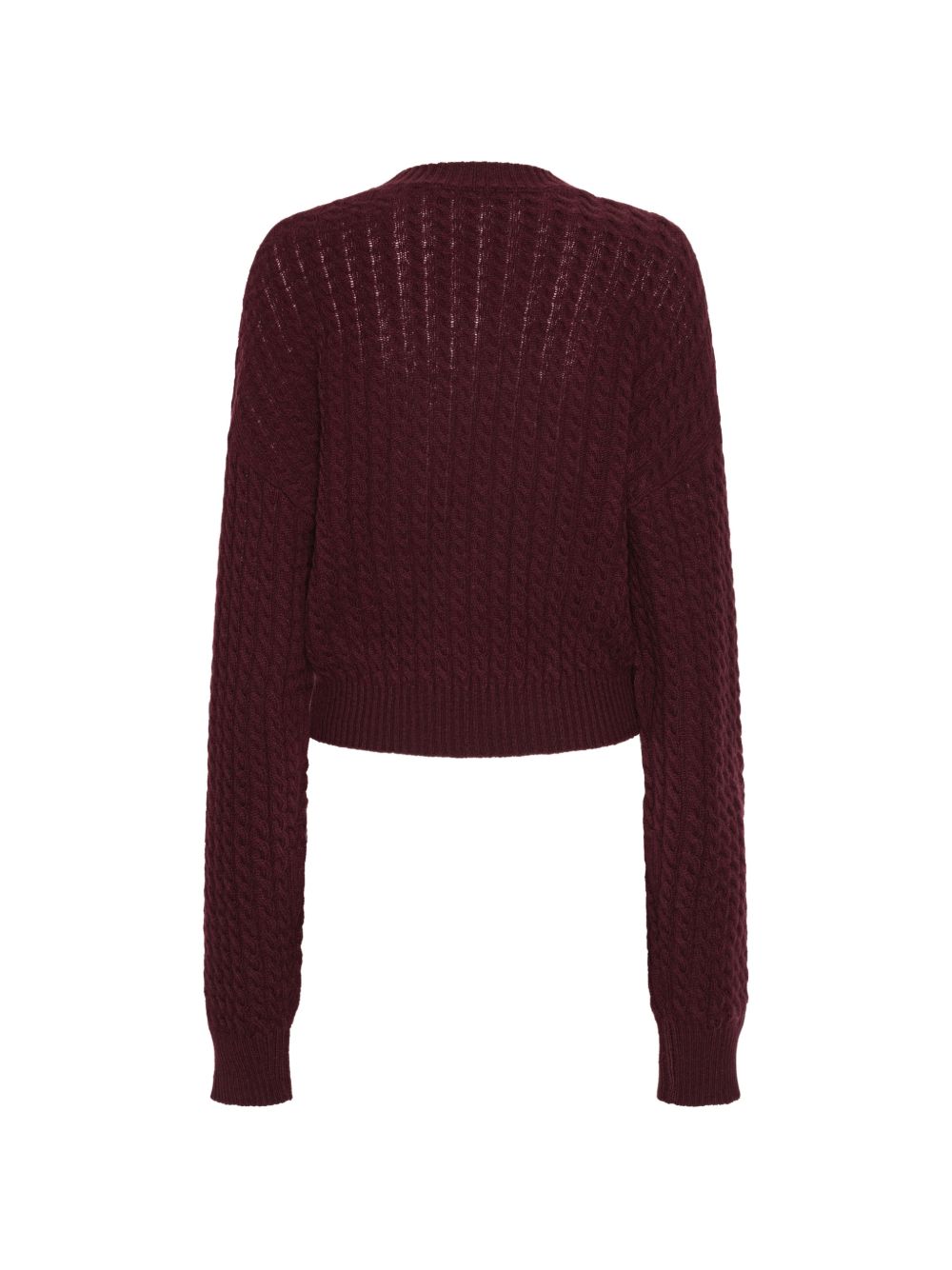ROTATE Maglione bordeaux con lavorazione a trecce 