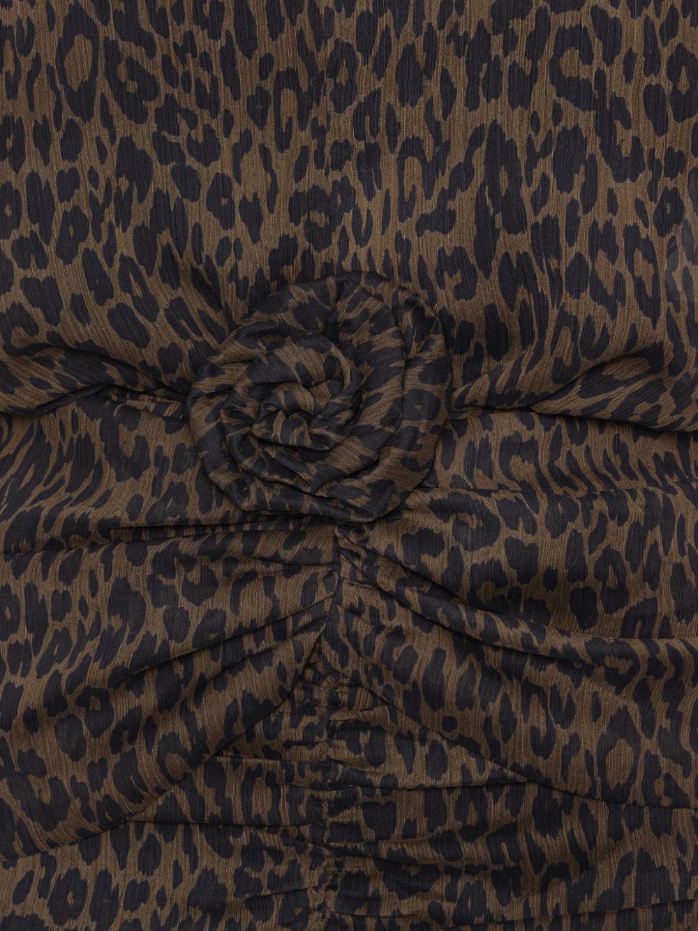 ROTATE Miniabito marrone animalier tono su tono con texture arricciata 