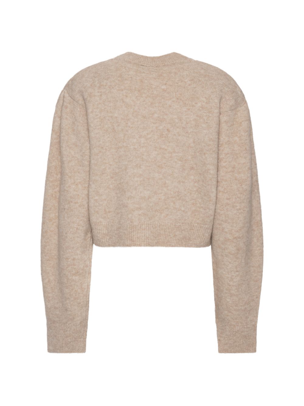 ROTATE Cardigan beige in maglia con fiore 