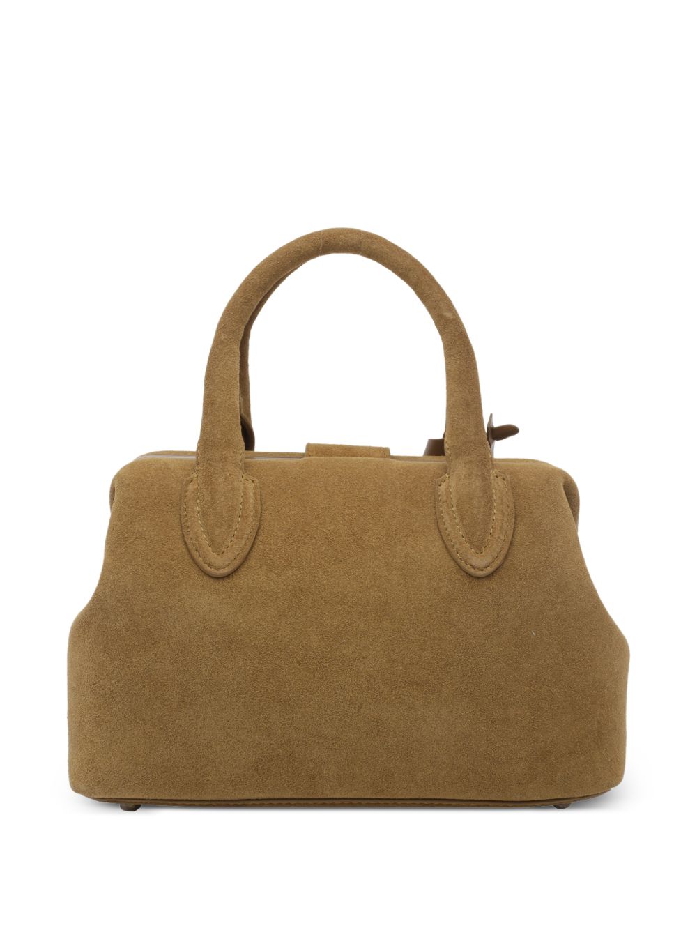 SCHELL Borsa a mano piccola color senape in pelle scamosciata 